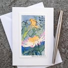 Handpainted Blank Card. Watercolour. OOAK