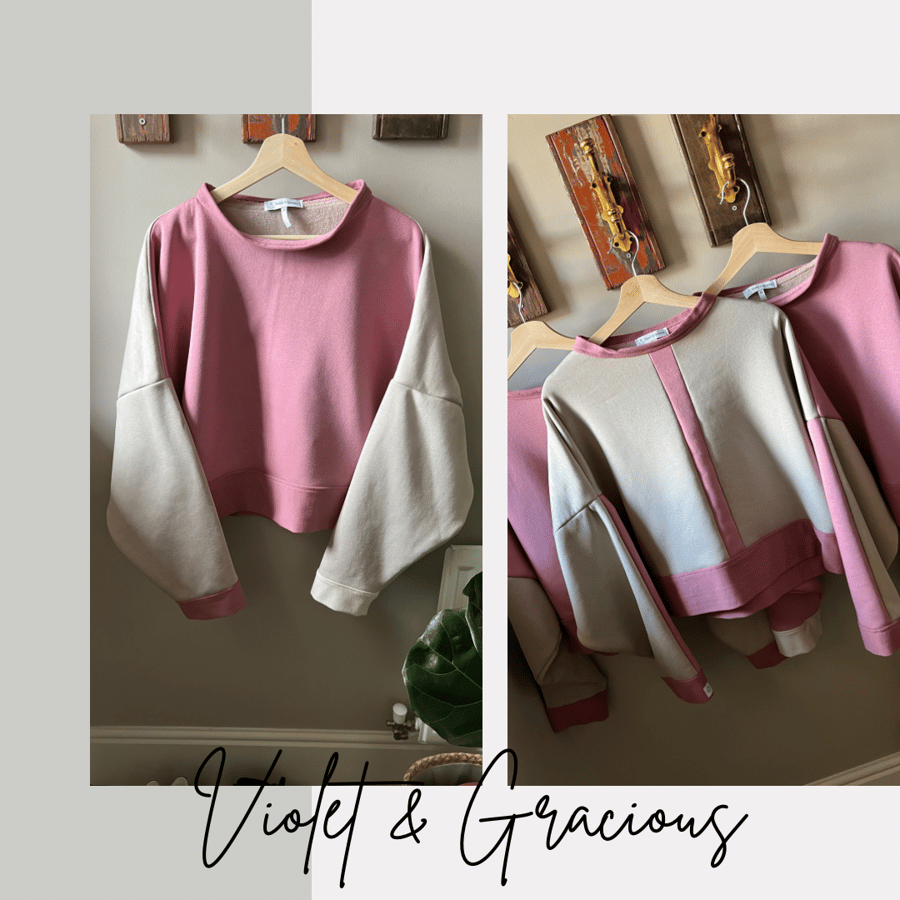  Boyfriend Sweater . Sweatshirt .  Oversized Sweat Top . Sweater . size 14