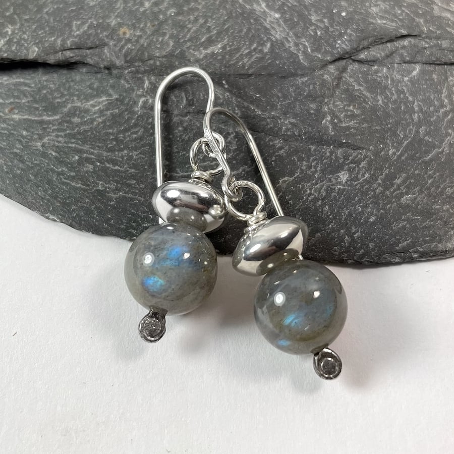 Labradorite and sterling silver earrings