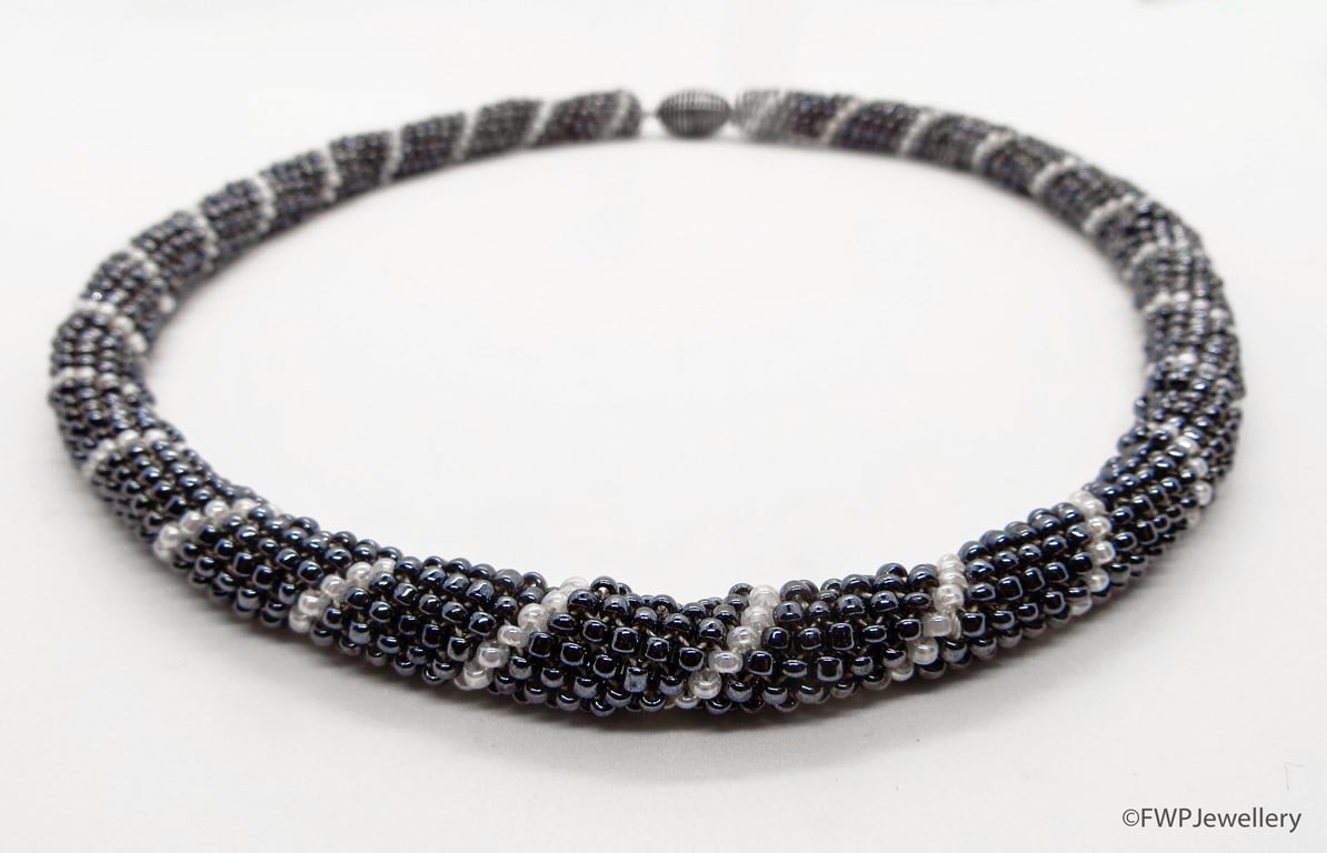 Coloured Glass Bead Choker with Screw Clasp