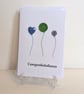 Congratulations button balloons greetings card - Image 1