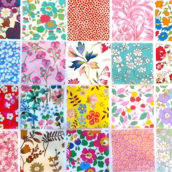 20 Liberty Tana Lawn Charm Squares : MULTICOLOURED FLORALS