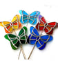 Stained Glass Butterfly Plant Stake Handmade Unique Choice of 5 Colours