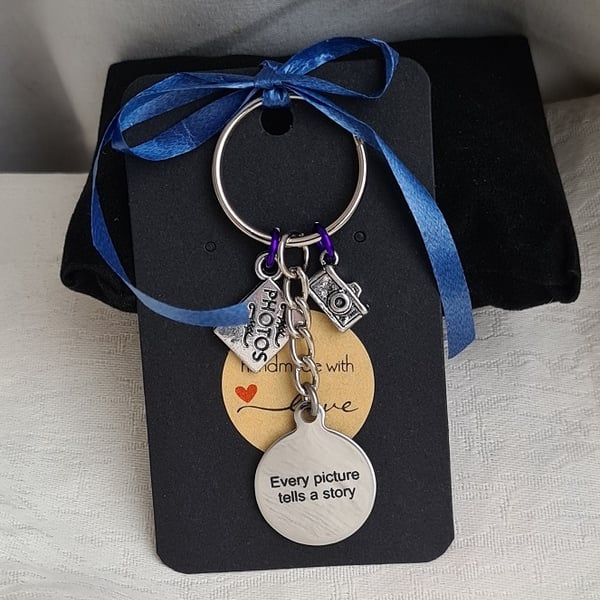 Gorgeous Every Picture Tells A Story Key Ring - style 2 - Key Chain Bag Charm 