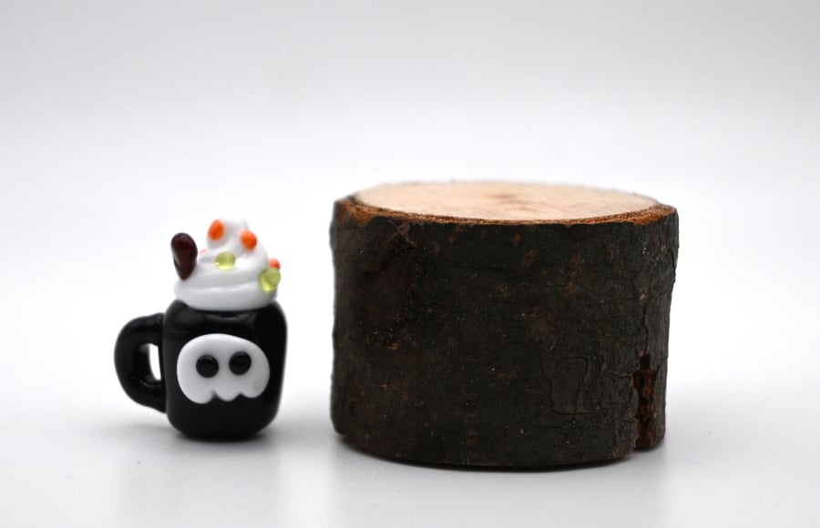 small glass skull cup