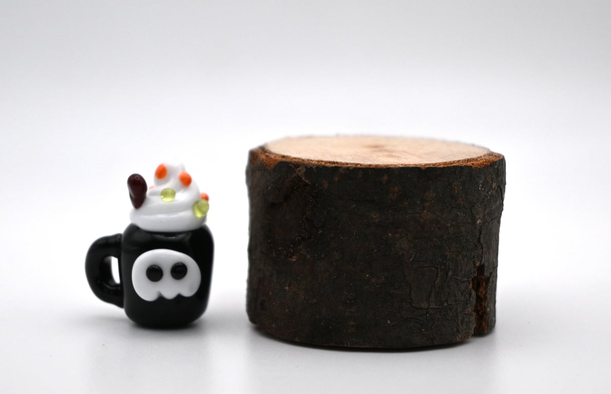 small glass skull cup