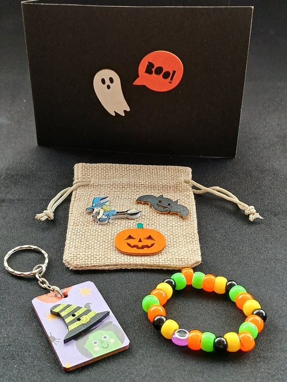 Handmade Halloween bracelet and keyring 