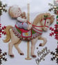 Hand Crafted Decoupage Chistmas Card - Happy Christmas (2976) Child on Carousel