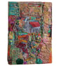 Textile collage - abstract landscape - eco gift - wall hanging - ready to hang