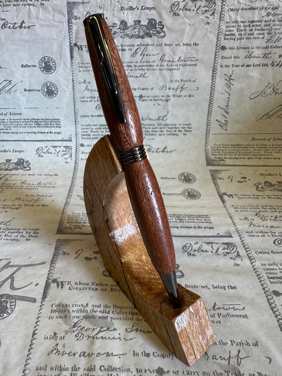 Mahogany & Gunmetal Ballpoint Pen