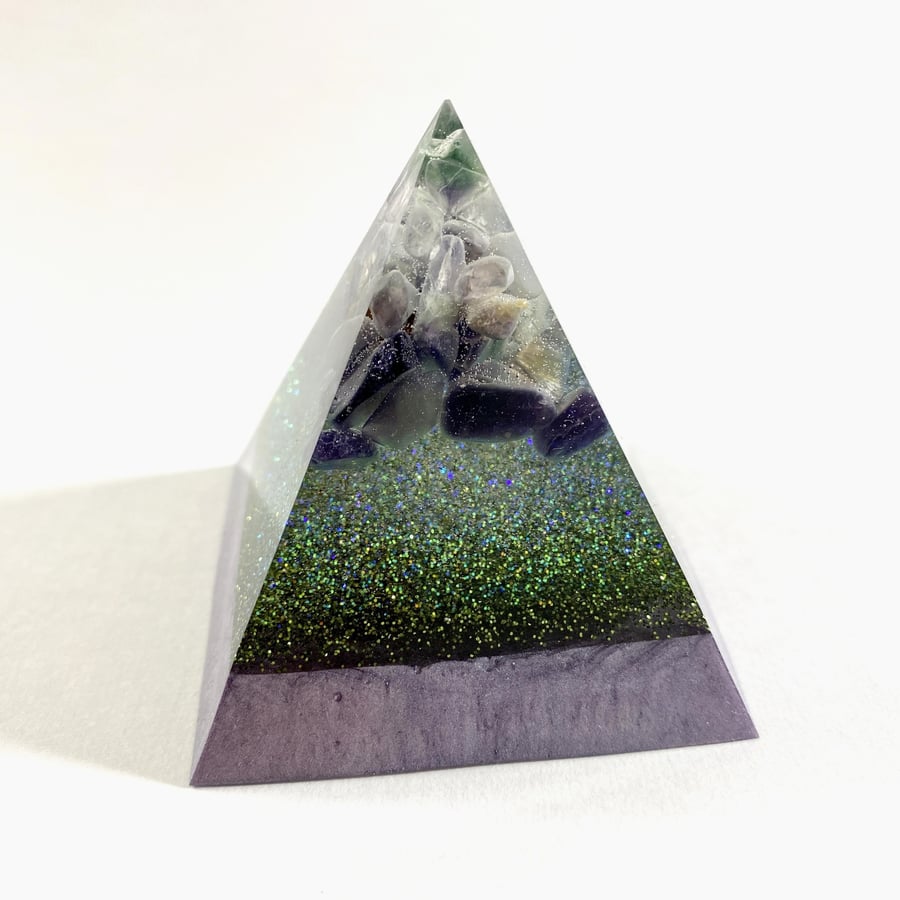 Resin & Fluorite Crystal Pyramid