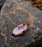 Purple and Gold Oval Necklace with Purple Charm