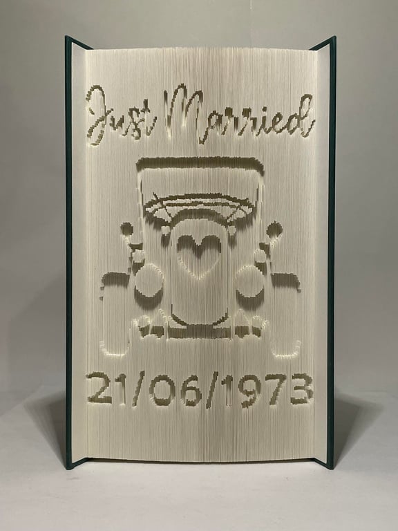 Vintage Car CUSTOM date 180 Cut & Fold Book Folding Pattern - EMAILED PDF