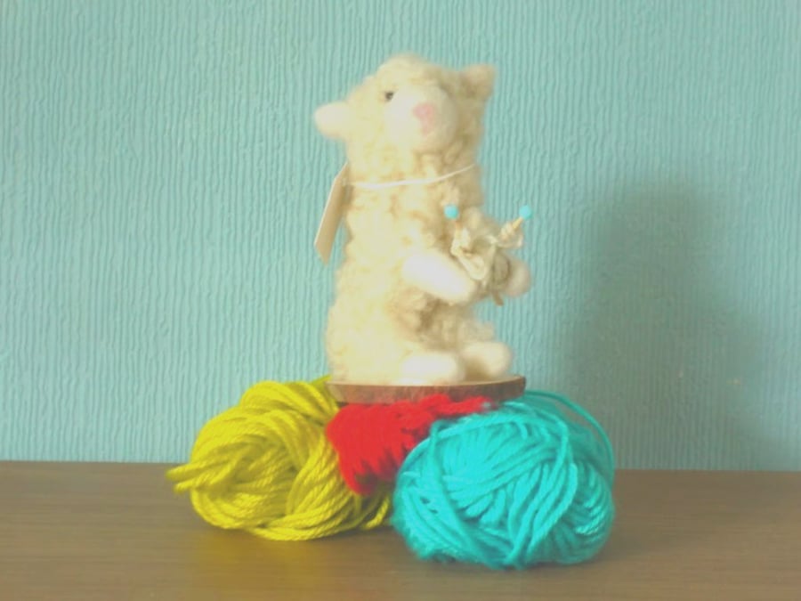 Needle felted Knitting Sheep
