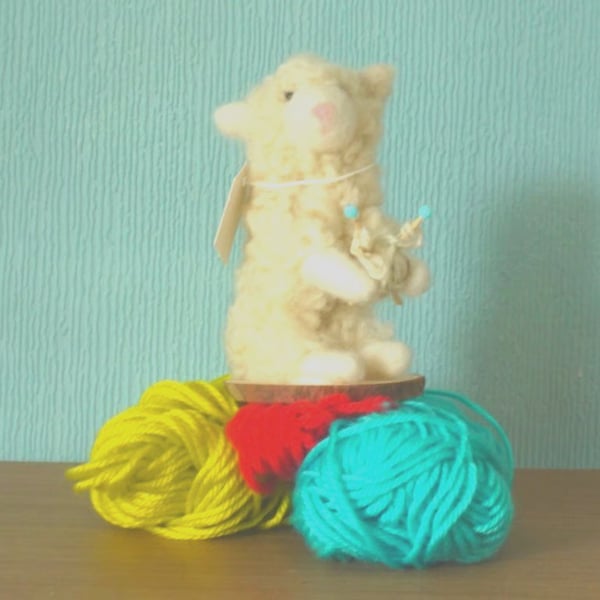 Needle felted Knitting Sheep