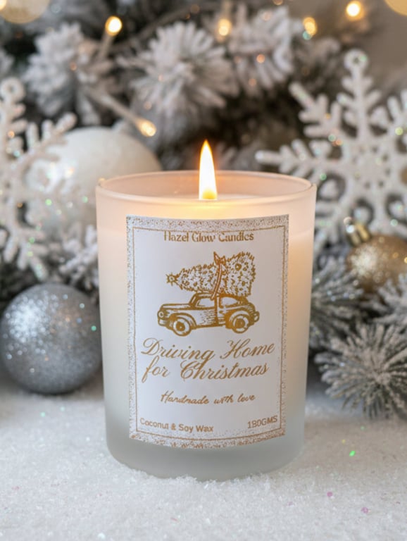 Driving Home for Christmas Candle - Frosted Vegan Xmas Candle