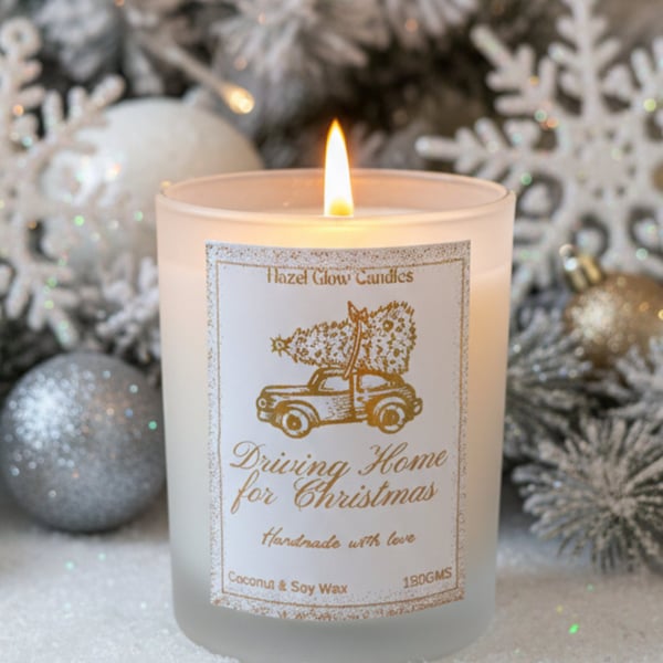 Driving Home for Christmas Candle - Frosted Vegan Xmas Candle