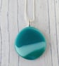 Round Glass Pebble Pendant with chain - Image 1