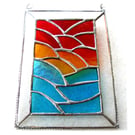 Stained Glass Suncatcher Sunset Ripples Handmade British 006