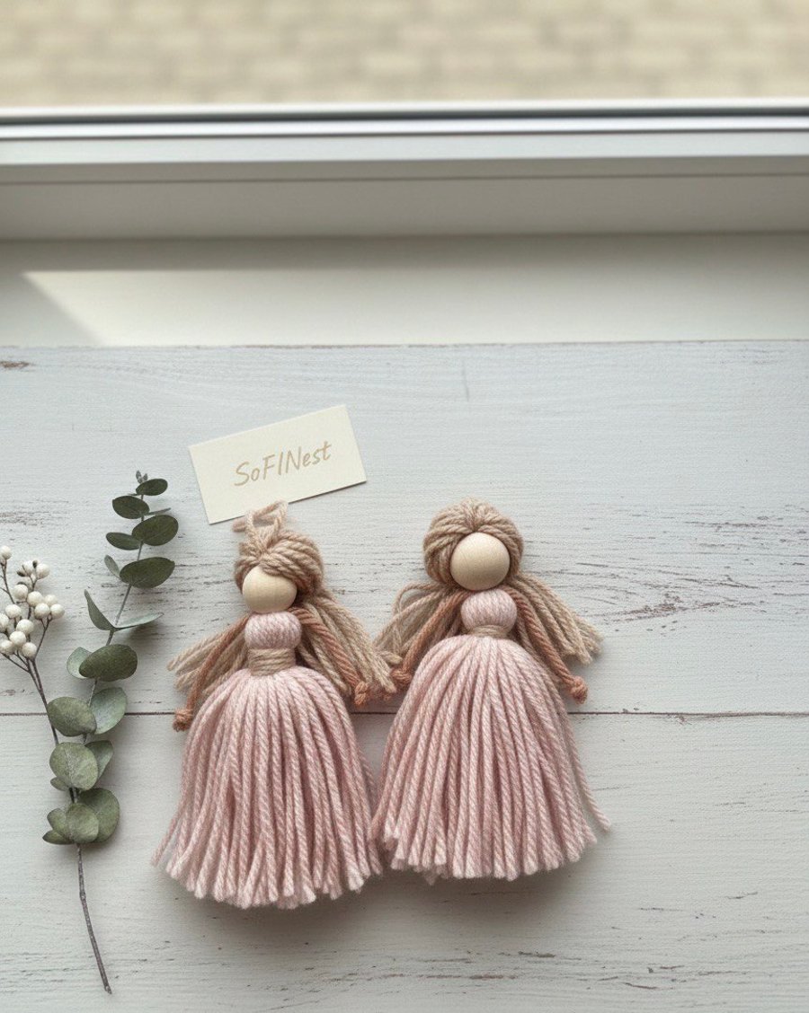 Set of 2 Handmade Guardian Angels with FREE UK Delivery - Delicate Keepsake Gift