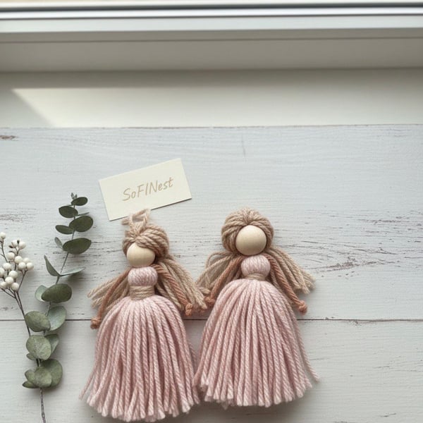 Set of 2 Handmade Guardian Angels with FREE UK Delivery - Delicate Keepsake Gift