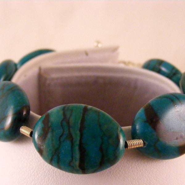 Teal Zebra Jasper Bracelet