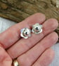 Sterling Silver Flower Stud Earrings - Image 2