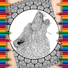 Digital Colouring Page - Wolf