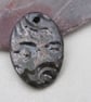 Large Obsidian Brocade Ceramic Pendant - Image 1