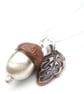 Silver and Copper Acorn Necklace - Image 1