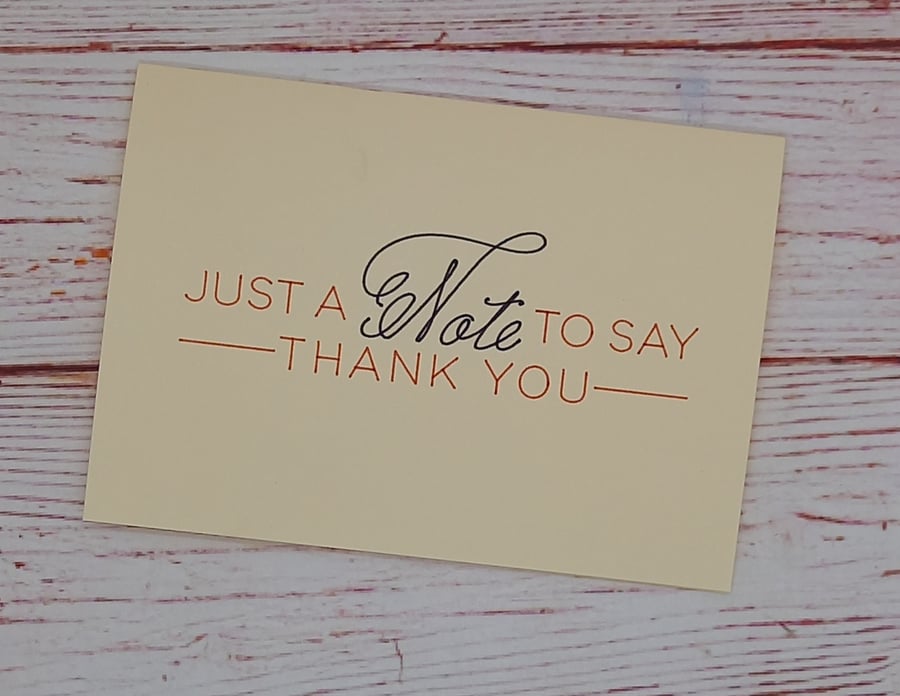 Simple Note Card to say Thank-you, Blank Greetings Card