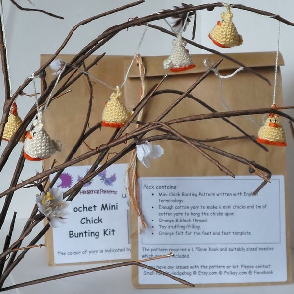 Kit to make mini bunting, hanging chicks or earrings.