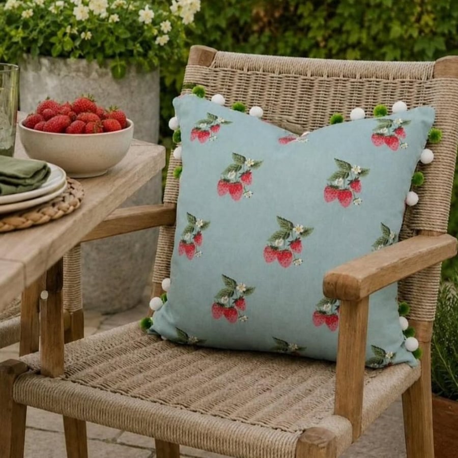 Sophie Allport Strawberry Cushion Cover