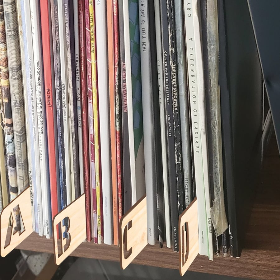 A-Z Dividers For Vinyl Records - Alphabetical Order, Double Sided, LP Organiser