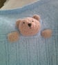 Sparkly Blue Blanket with Teddy Bear Head - Image 2