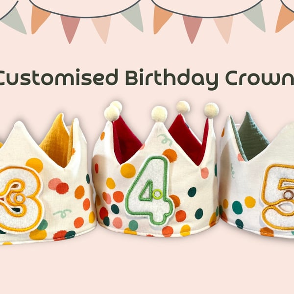 Customised Kid's Fabric Birthday Crown