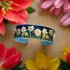 Daffodil spring flowers cuff bracelet, floral design. Personalised gifts. (791)