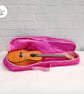 Sale: Eye-catching, Pink Roses Concert Ukulele Soft Case, Uke Gig Bag - Image 3