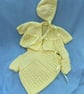 Knitted Outfit for 18" Pedigree Doll. 5 Piece, Lacy Design in Pink. 50's Style - Image 9