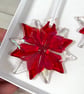 Red fused glass Christmas  snowflake decoration - Image 3