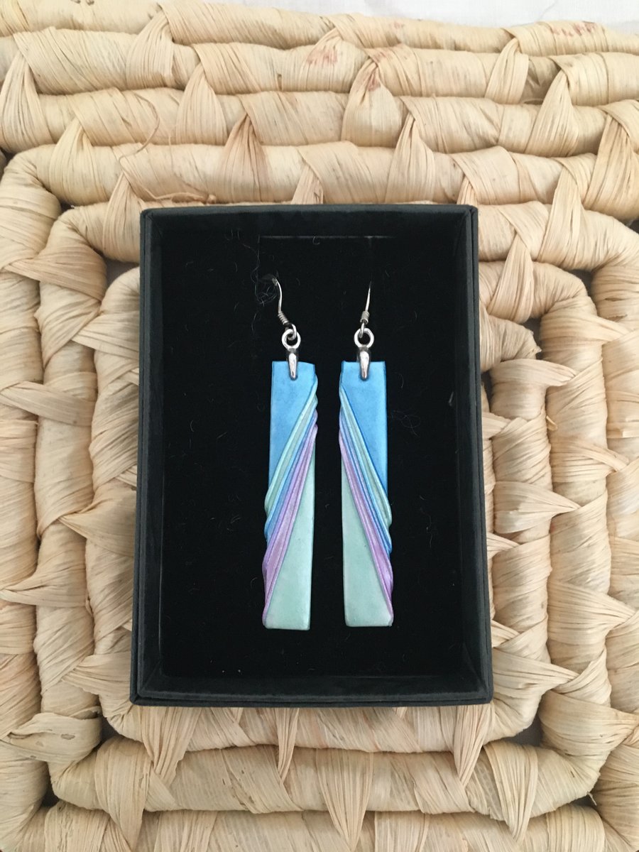 Stunning Pastel Blue-Green Drop Earrings