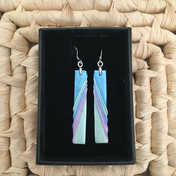 Stunning Pastel Blue-Green Drop Earrings