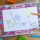 MUMMY Add Your Own Artwork Birthday Card - Child or Toddler DIY Drawing AWC