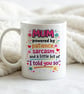 Funny Mothers Day Mug – Mum Powered By Patience, Sarcasm & I Told You So