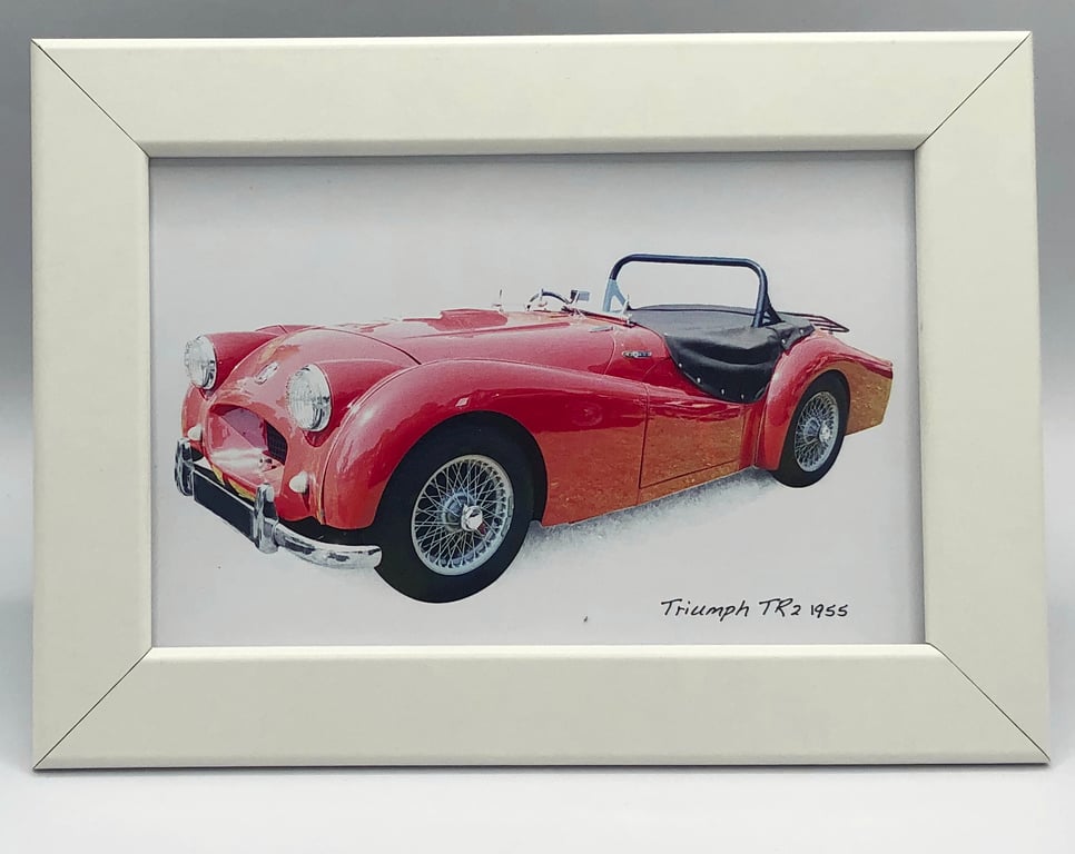 Triumph TR2 1955 - 4x6" Photograph in a Black or White frame