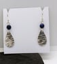 Lapis lazuli Drop earrings sterling silver sea ripples textured - Image 6