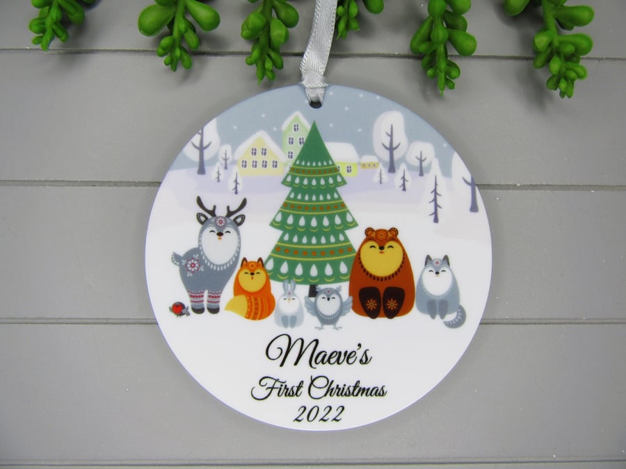 Personalised Baby's First Christmas 2024 Nordic Ornament Keepsake, New Baby