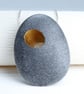 A Pebble pendant with a gilded hole that goes through the pebble. Silver chain - Image 2