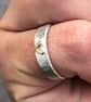 Gold heart ring, heart band, silver and gold ring, love, valentines ring,  - Image 4