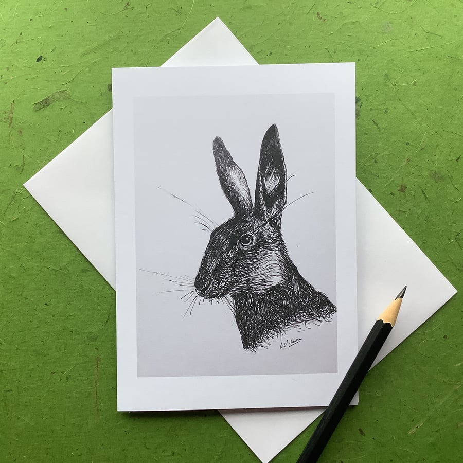 Hare - greetings card. Blank for your own message.